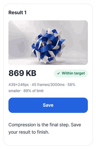 Compressed GIF result card