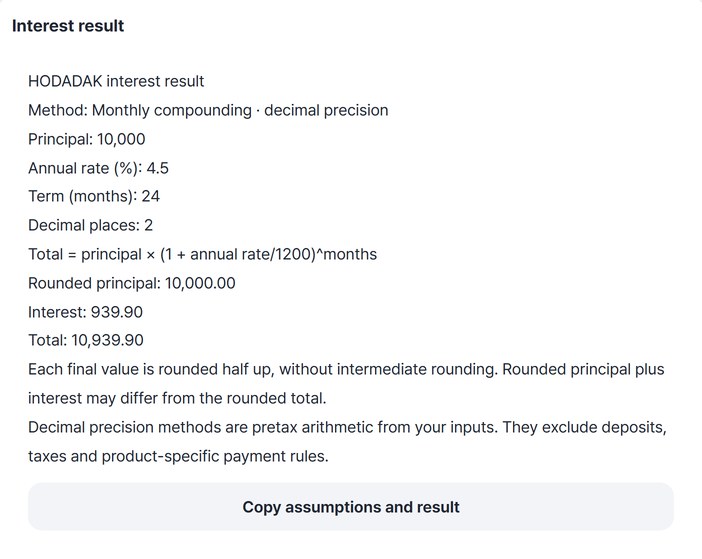 Preview showing interest 939.90 and total 10,939.90