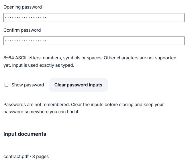Opening password fields