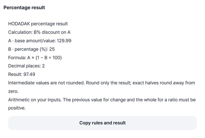 Preview showing the formula and a result of 97.49